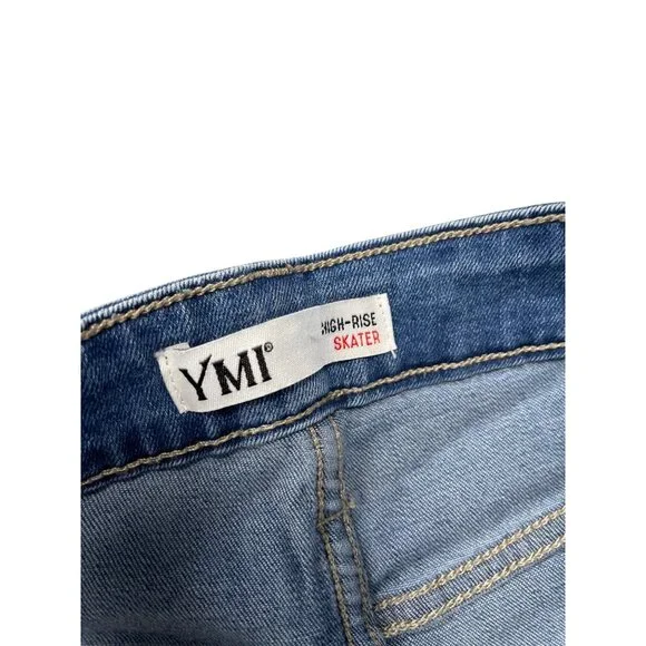 YMI High-Rise Skater Wide-Leg womans blue denim Jeans Size 3/26 SKU 9455 - Picture 3 of 13